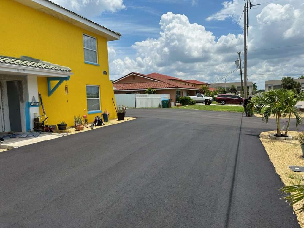 Asphalt paved driveway